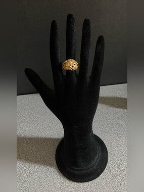 Gold Plated Filigree Dome Ring Size 6.5